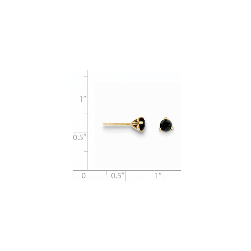 14K Gold Ohrstecker mit schwarzen Diamanten