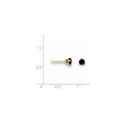 14K Gold Ohrstecker mit schwarzen Diamanten