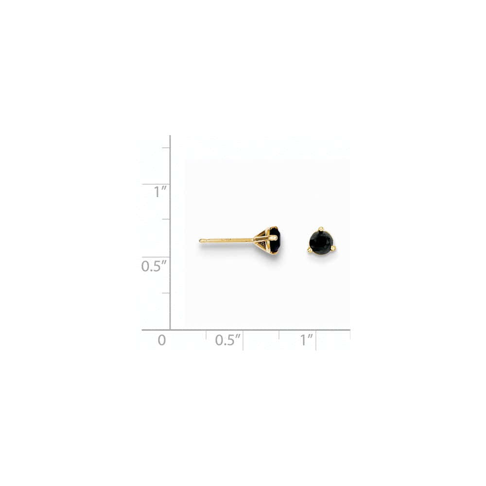 14K Gold Ohrstecker mit schwarzen Diamanten