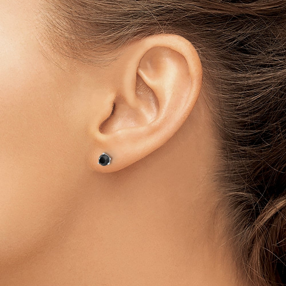 14K Ohrstecker mit 0,75 ct. schwarzen Diamanten
