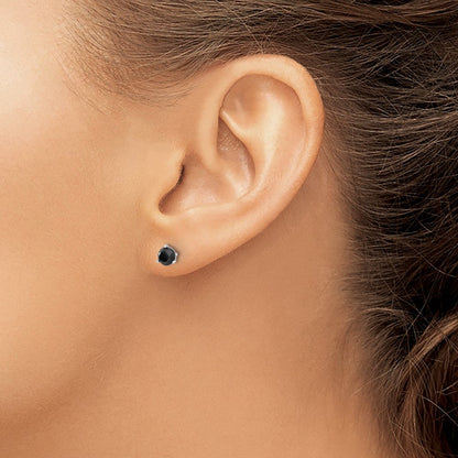 14K Ohrstecker mit 0,75 ct. schwarzen Diamanten