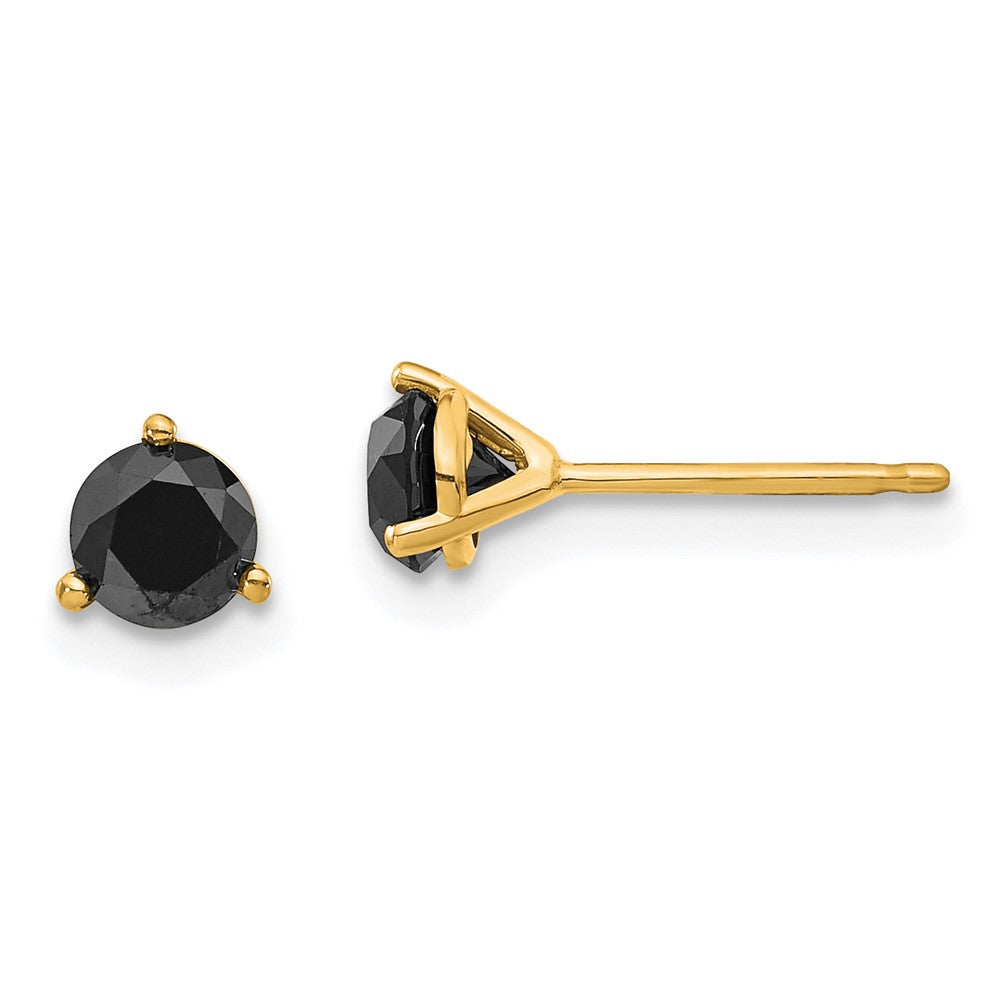 14K Gold Ohrstecker mit schwarzen Diamanten