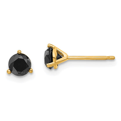 14K Gold Ohrstecker mit schwarzen Diamanten
