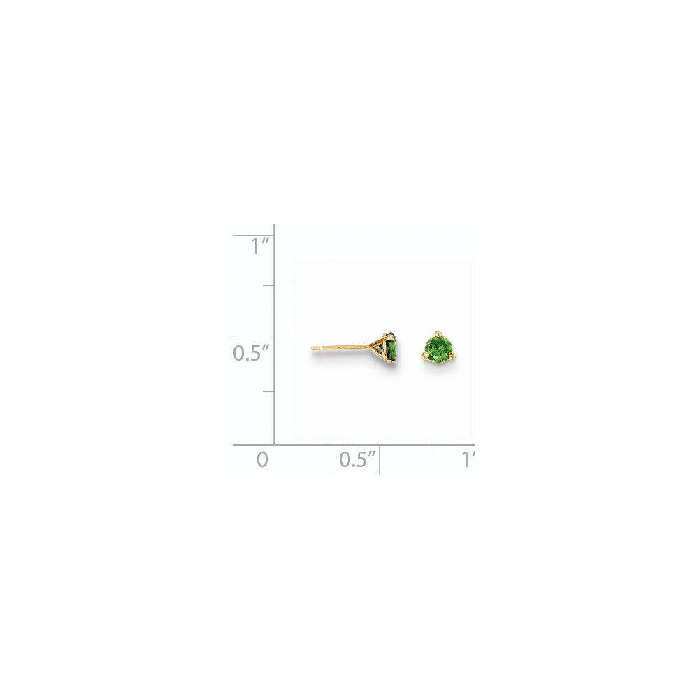 14K Gelbgold Ohrstecker mit grünen Diamanten 0,33 ct.