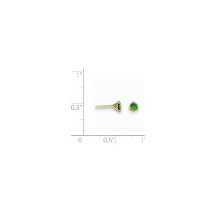 14K Gelbgold Ohrstecker mit grünen Diamanten 0,33 ct.
