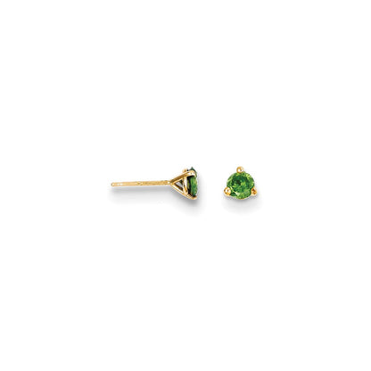 14K Gelbgold Ohrstecker mit grünen Diamanten 0,33 ct.