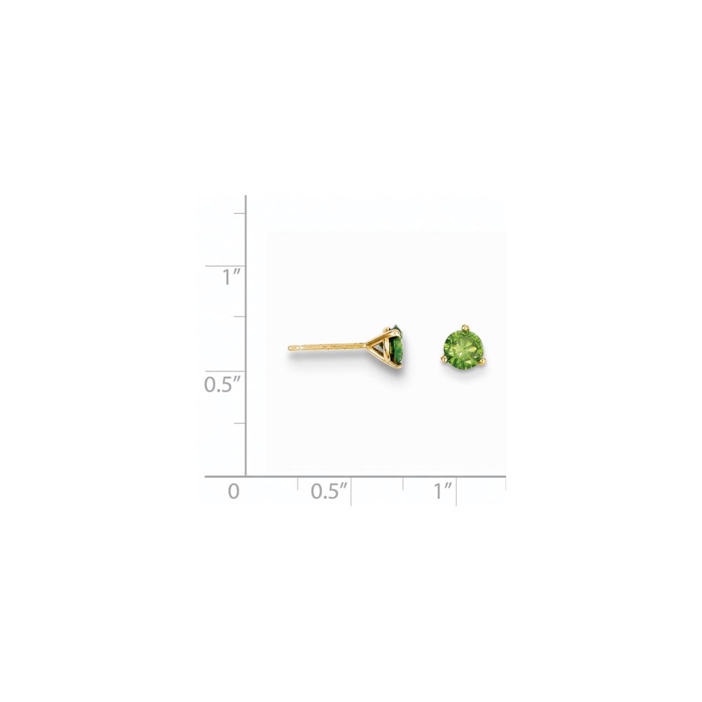 14K Gelbgold 0,75 ct. grüne Diamant-Ohrstecker
