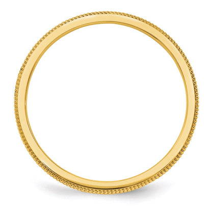 585 Gelbgold Ring mit Milgrain-Kante, 1,5 mm, stapelbar