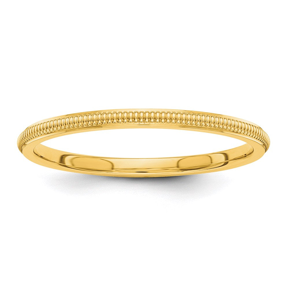 585 Gelbgold Ring mit Milgrain-Kante, 1,5 mm, stapelbar