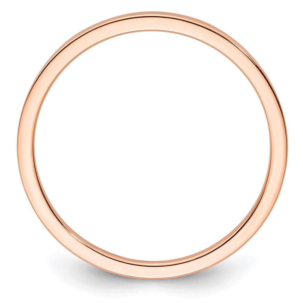 14K Roségold 1,2mm flacher polierter stapelbarer Ring