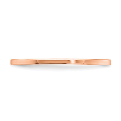 14K Roségold 1,2mm flacher polierter stapelbarer Ring