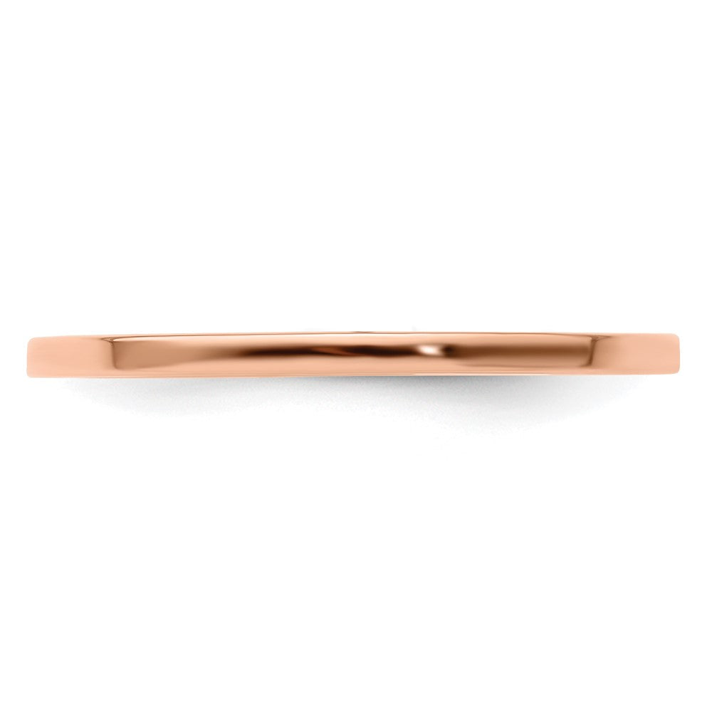 14K Roségold 1,2mm flacher polierter stapelbarer Ring