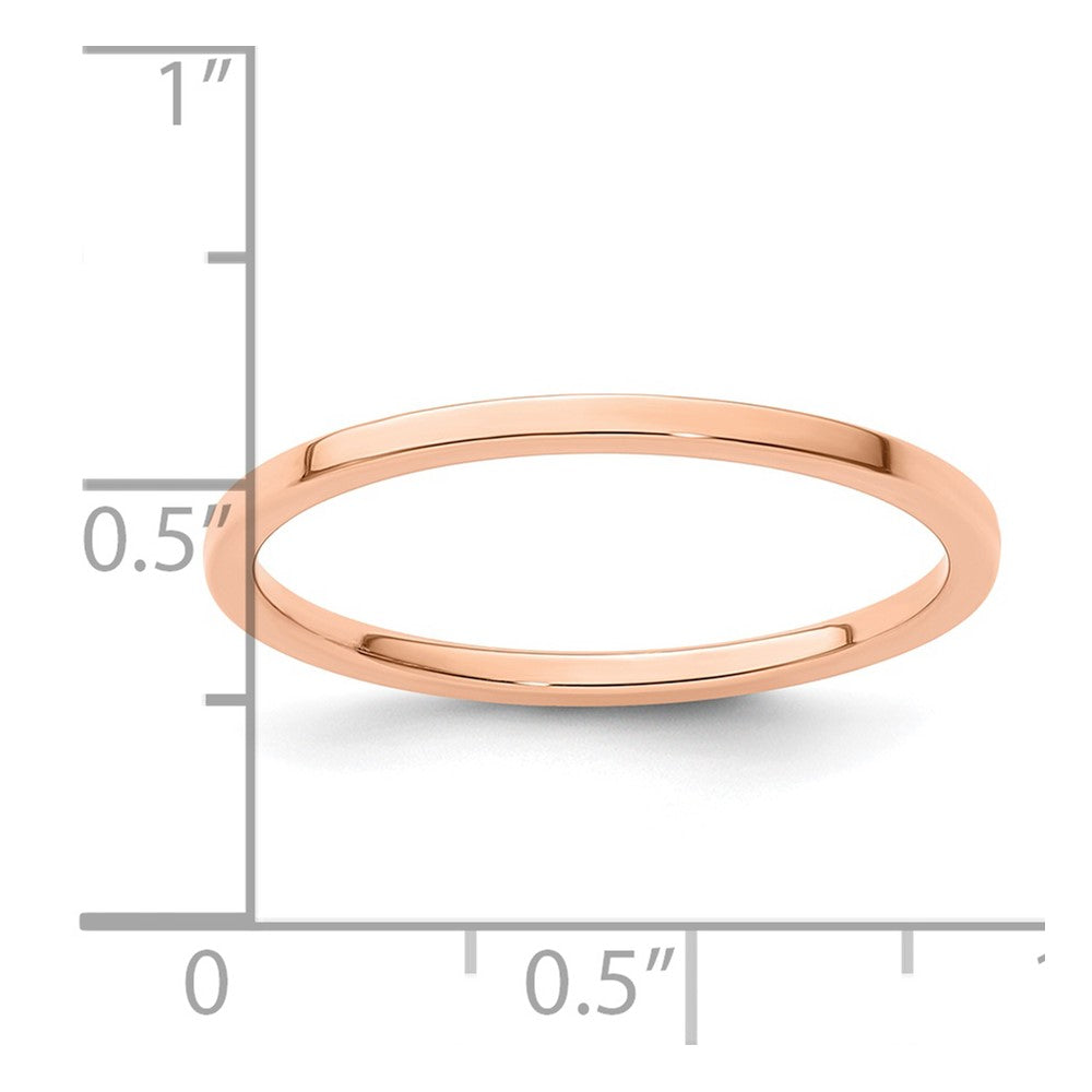 14K Roségold 1,2mm flacher polierter stapelbarer Ring