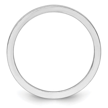 14K Weißgold 1,2 mm flaches, stapelbares Band
