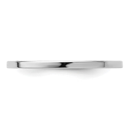 14K Weißgold 1,2 mm flaches, stapelbares Band