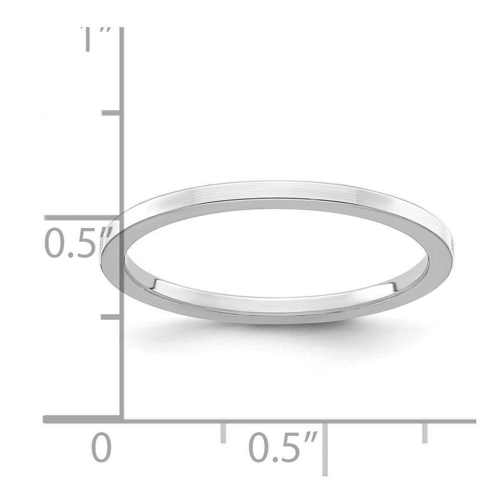 14K Weißgold 1,2 mm flaches, stapelbares Band