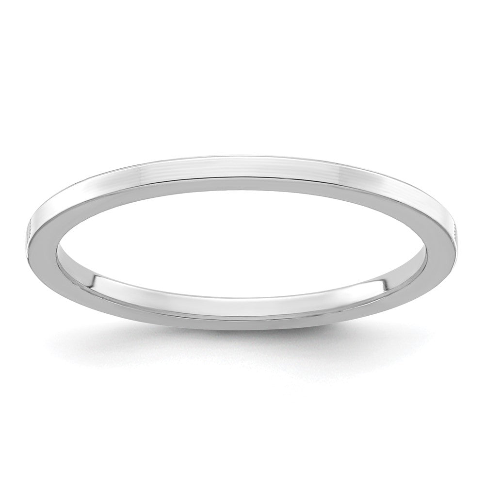 14K Weißgold 1,2 mm flaches, stapelbares Band