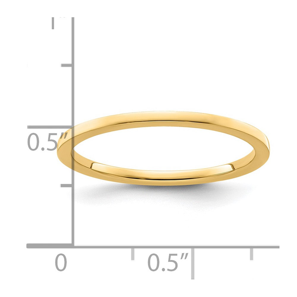 14K Gelbgold 1,2 mm flaches stapelbares Ring