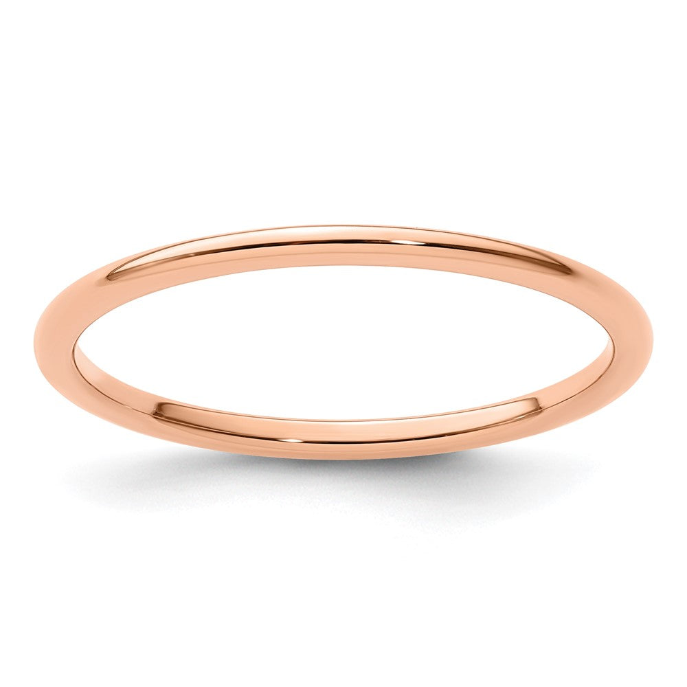 14K Roségold 1,2 mm Halbrund Poliert Stapelbarer Ring