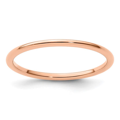 14K Roségold 1,2 mm Halbrund Poliert Stapelbarer Ring