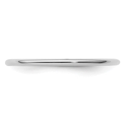 14K Weißgold 1,2 mm halbrundes Stapelband