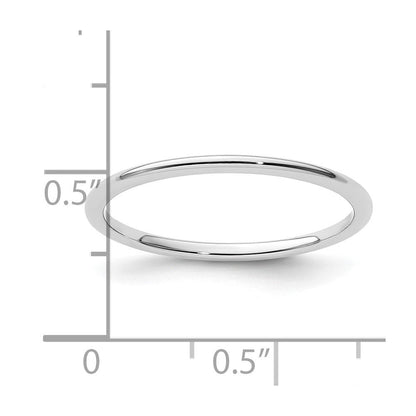 14K Weißgold 1,2 mm halbrundes Stapelband