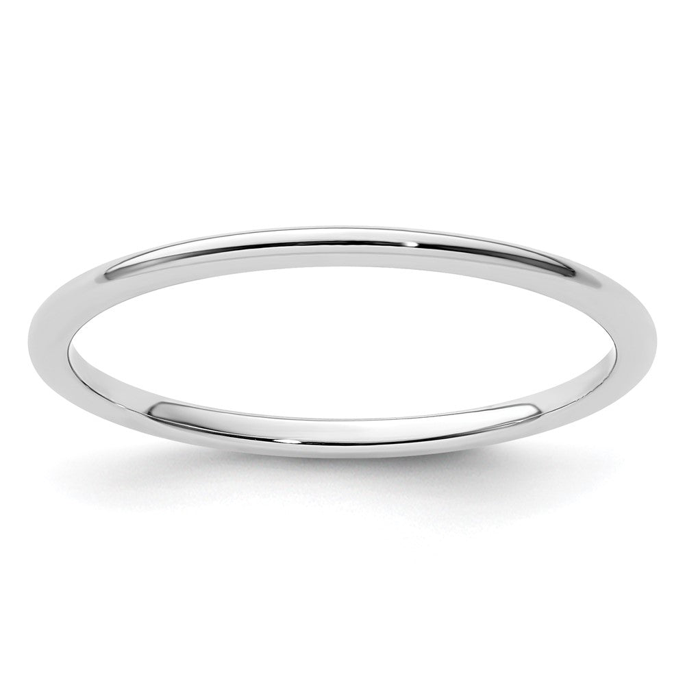 14K Weißgold 1,2 mm halbrundes Stapelband