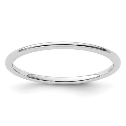 14K Weißgold 1,2 mm halbrundes Stapelband