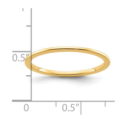 14K Gelbgold 1,2 mm halbrund stapelbarer Ring