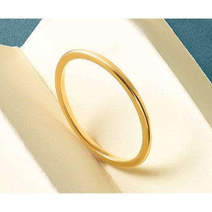14K Gelbgold 1,2 mm halbrund stapelbarer Ring
