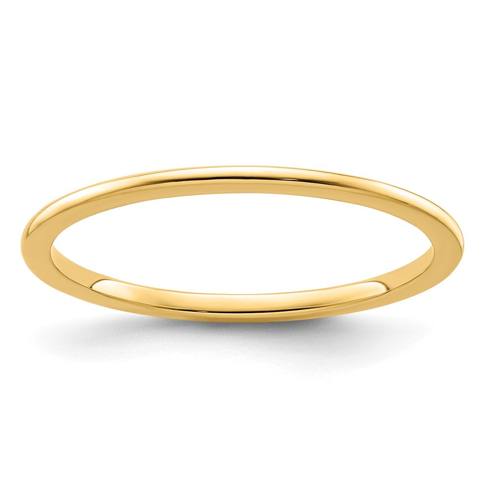 14K Gelbgold 1,2 mm halbrund stapelbarer Ring