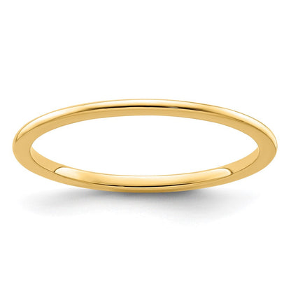 14K Gelbgold 1,2 mm halbrund stapelbarer Ring