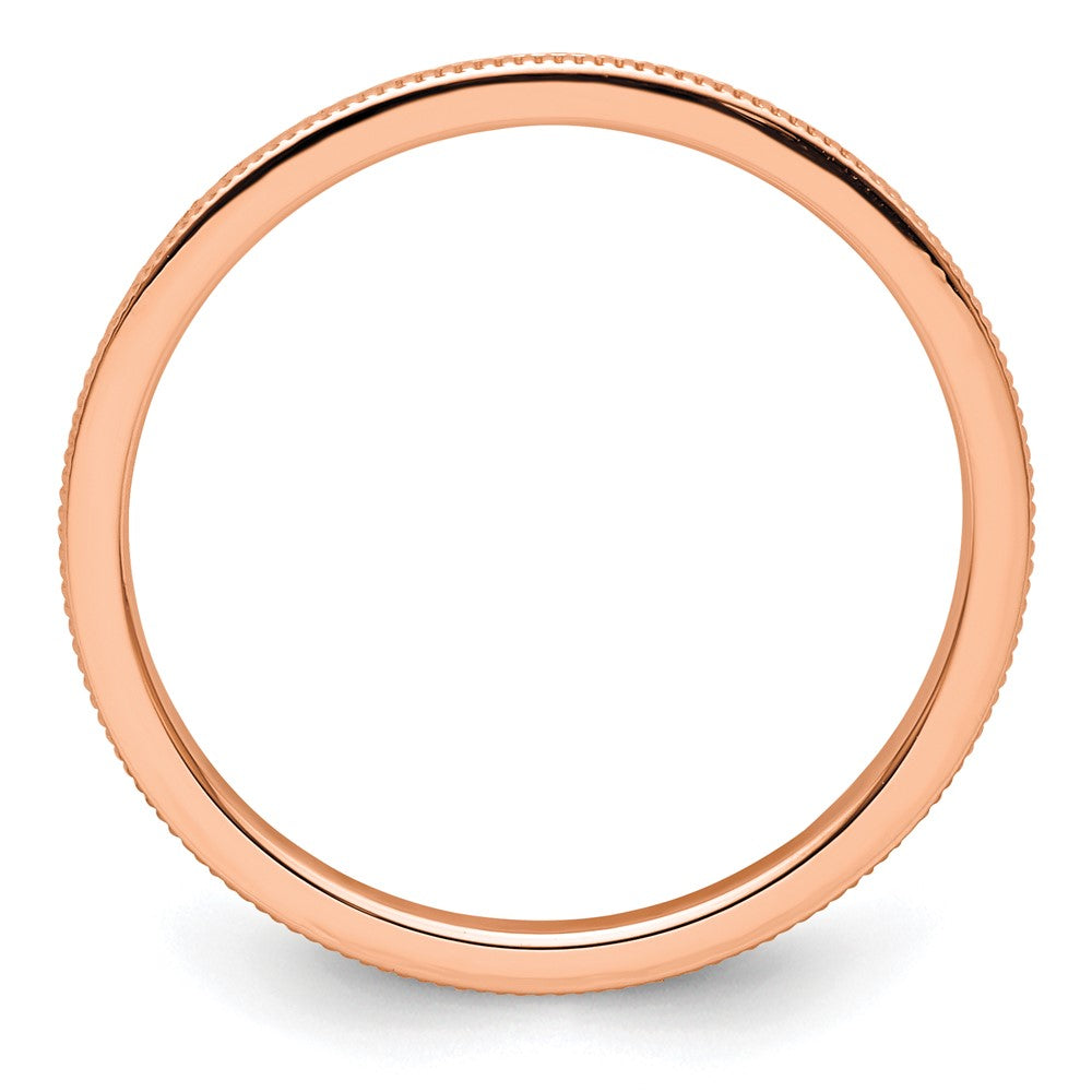 14K Roségold Ring mit Milgrainkante, 1,2 mm, stapelbar
