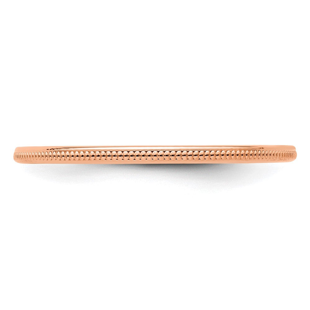 14K Roségold Ring mit Milgrainkante, 1,2 mm, stapelbar