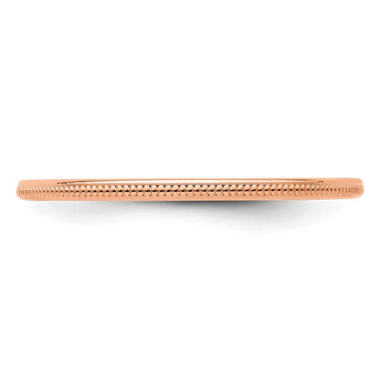 14K Roségold Ring mit Milgrainkante, 1,2 mm, stapelbar