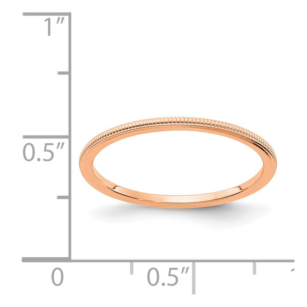 14K Roségold Ring mit Milgrainkante, 1,2 mm, stapelbar