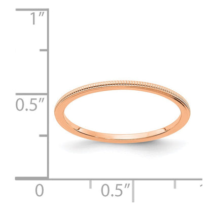 14K Roségold Ring mit Milgrainkante, 1,2 mm, stapelbar