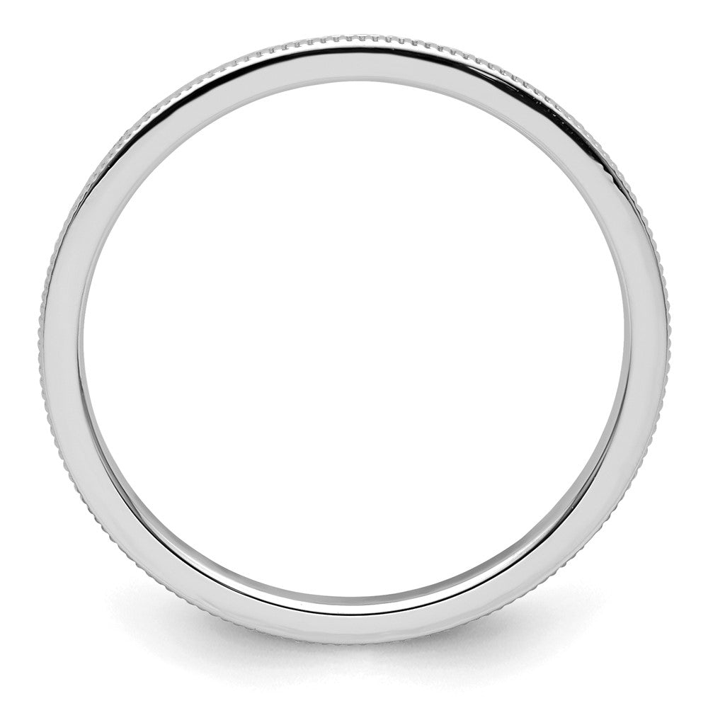 14K Weißgold 1,2 mm Ehering mit Milgrain, stapelbar