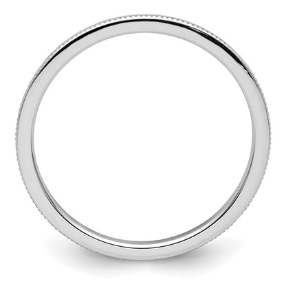 14K Weißgold 1,2 mm Ehering mit Milgrain, stapelbar