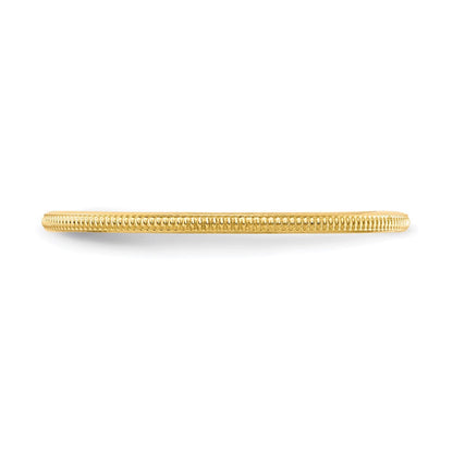 14K Gelbgold 1,2 mm Milgrain Stapelring