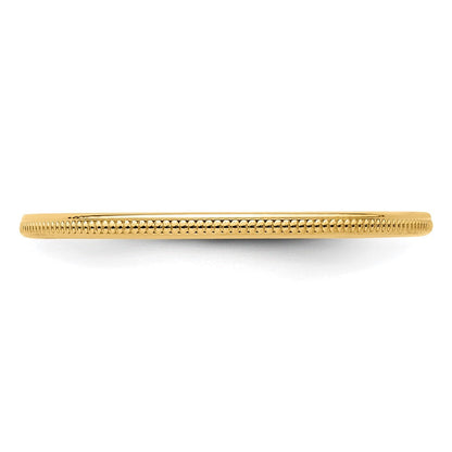 14K Gelbgold 1,2 mm Milgrain Stapelring