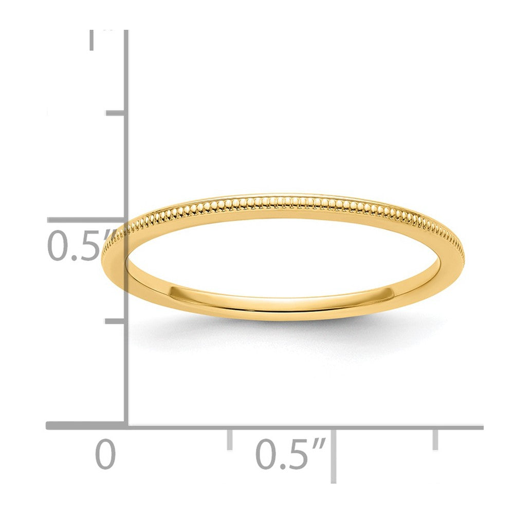 14K Gelbgold 1,2 mm Milgrain Stapelring