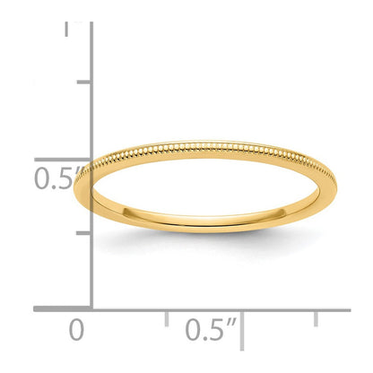 14K Gelbgold 1,2 mm Milgrain Stapelring