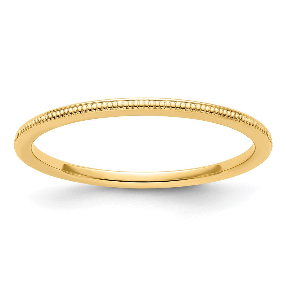14K Gelbgold 1,2 mm Milgrain Stapelring