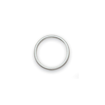 14K Weißgold 1,5mm Milgrain stapelbarer Ring