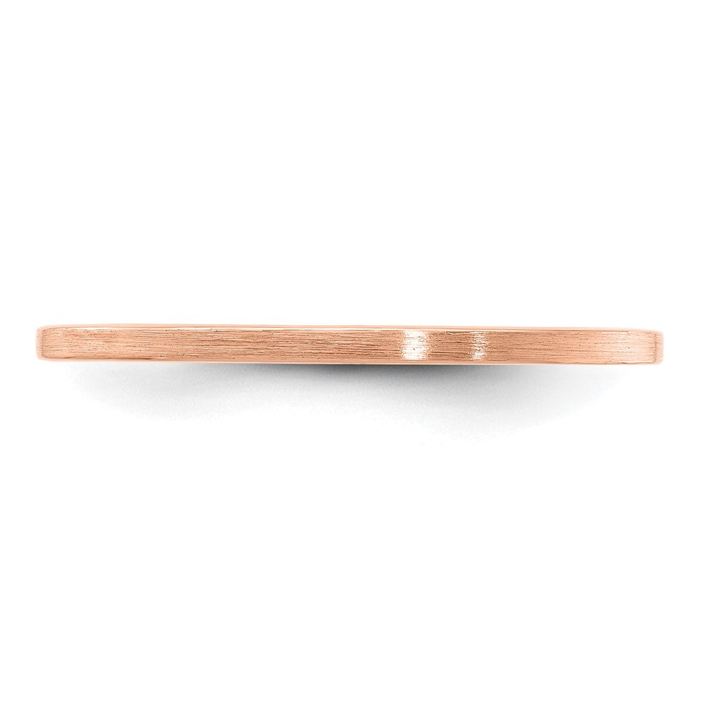14K Roségold 1,2mm flacher stapelbarer Ring mit satinierter Oberfläche
