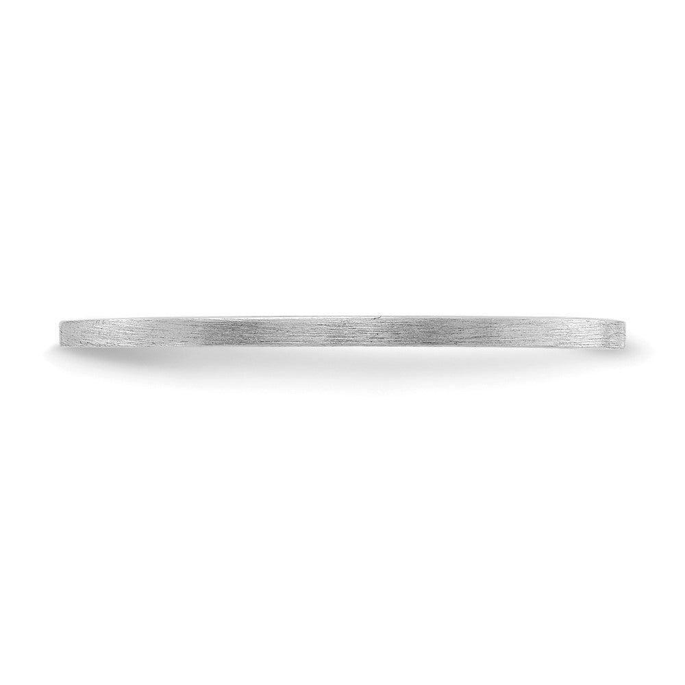Ehering aus 14K Weißgold, 1,2 mm, flach, satiniert, stapelbar