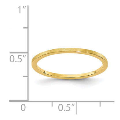 14K Gelbgold 1,2 mm flaches Stapelband mit Satinfinish