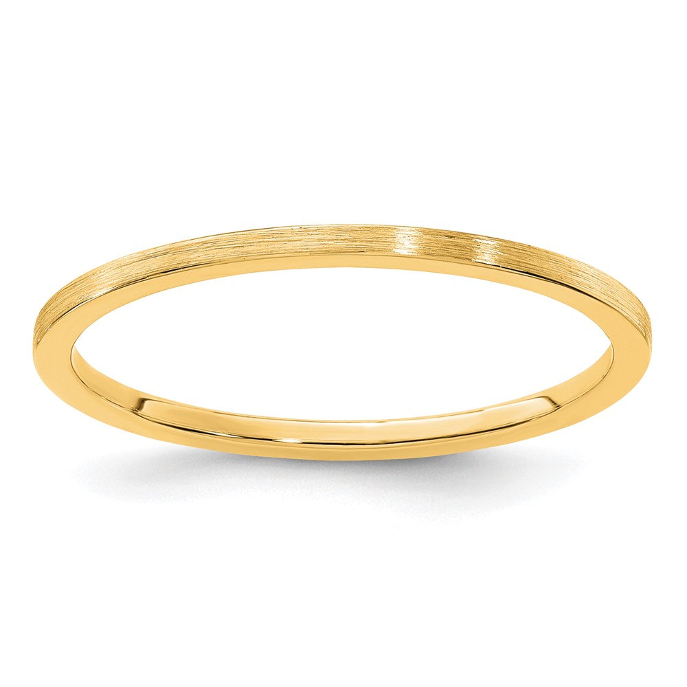 14K Gelbgold 1,2 mm flaches Stapelband mit Satinfinish