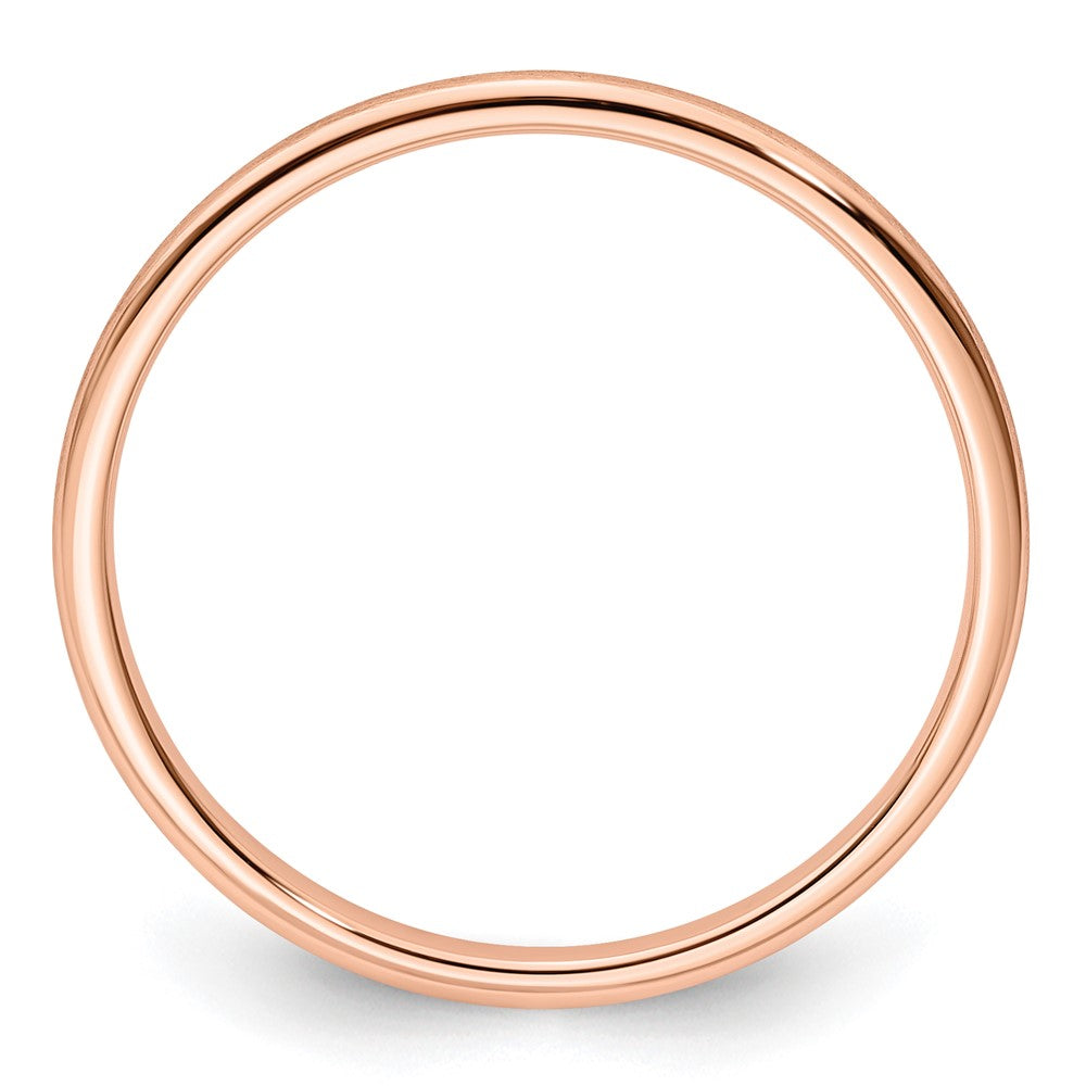 14K Roségold 1,2 mm Halbrund Satin Stapelring